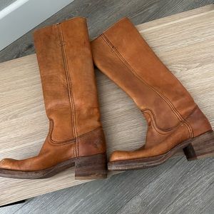 FRYE Vintage Distressed Western Riding Knee High Boots